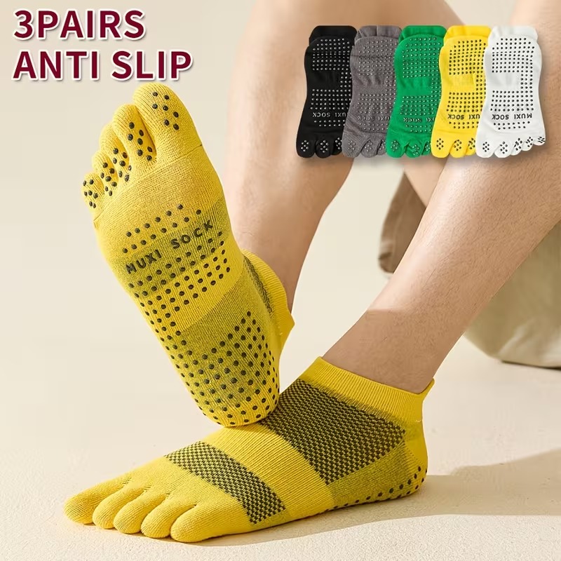 Sports Grip - Calcetines de 3 Pares para Hombre,